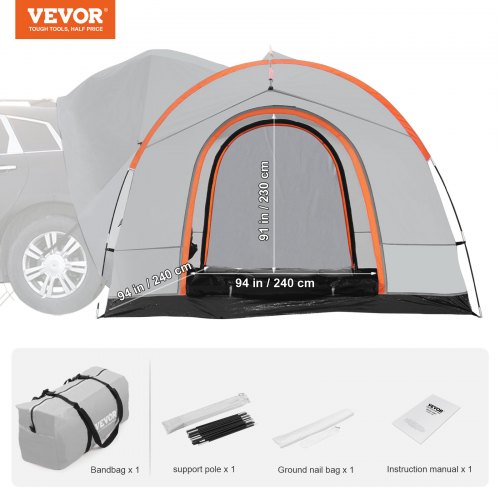 VEVOR SUV telts, 240 x 240 x 230 cm, pelēka un balta - Image 7