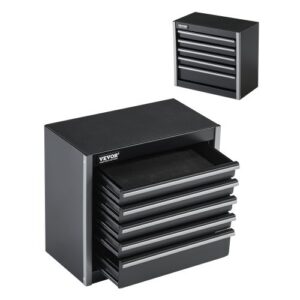 VEVOR metallist tööriistakast, 5 sahtlit, must, 21,8 cm