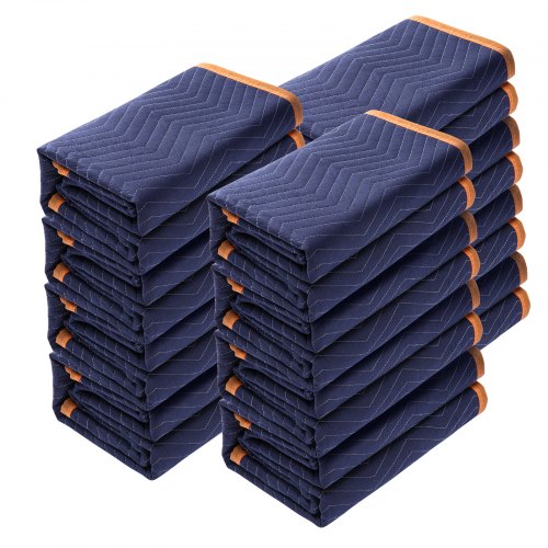 VEVOR pārvākšanās segas, 203,2 x 182,9 cm, zilas/oranžas, 12 gab.