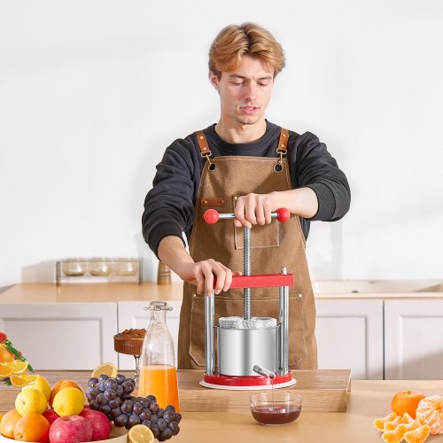 VEVOR vaisių vyno presas, 1,65 l, 2 nerūdijančio plieno statinės, FP1.5-S - Image 8