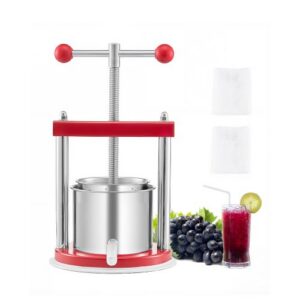 VEVOR puuviljaveinipress, 1,65 l, 2 roostevabast terasest barrelit, FP1.5-S