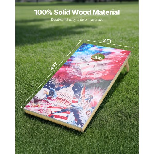 Cornhole komplekt VEVOR 4x2 ft, puidust, 8 koti ja kandekotiga - Image 2
