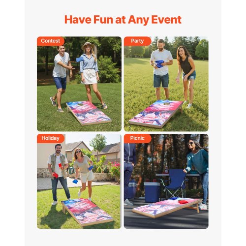 Cornhole komplekt VEVOR 4x2 ft, puidust, 8 koti ja kandekotiga - Image 6