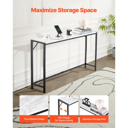 VEVOR marmori konsolipöytä, 110 x 23,9 x 74,2 cm, pistorasialla - Image 5