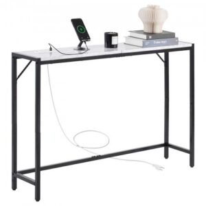 VEVOR marmormusteriga konsoollaud, 110 x 23,9 x 74,2 cm, pistikupesaga
