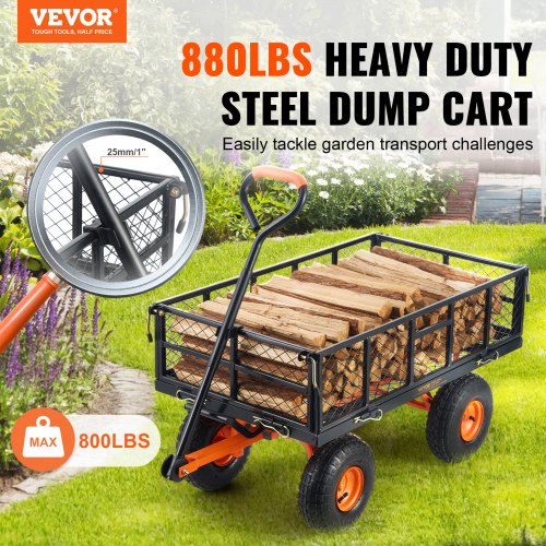VEVOR puutarhajätekärry kallistustoiminnolla, metalli, 399,2 kg - Image 2