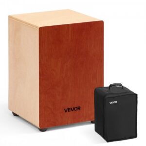 VEVOR cajon sisemiste kitarrikeeltega, naturaalne puit, punane, 305 x 305 x 430 mm