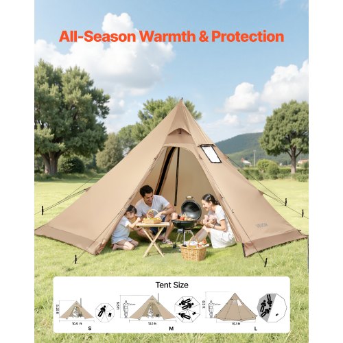 VEVOR hot tent 4 inimesele, pruun, M suurus, YT-02 - Image 2