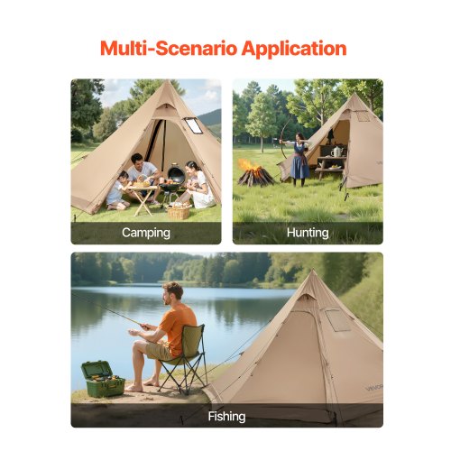 VEVOR hot tent 4 inimesele, pruun, M suurus, YT-02 - Image 6