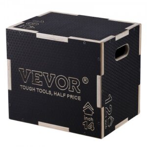 VEVOR 3-ühes plyomeetriline hüppekast, must, 42 x 39 x 13 cm