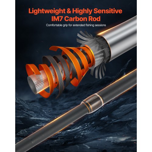 VEVOR perhokalastussetti, IM7-hiilikuitu, 2,74 m - Image 2