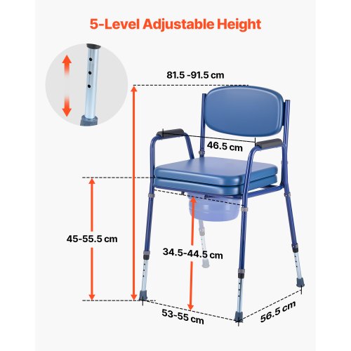 VEVOR pottaistuin, 181 kg, 5 l ämpäri, säädettävä korkeus - Image 3