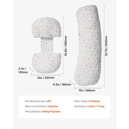 VEVOR raseduse padi U02, H-kujuline, 29 x 25 x 11 cm - Image 7