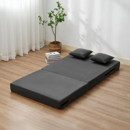 VEVOR sulankstoma sofa-lova, tamsiai pilka, 195 x 100,5 x 15 cm - Image 8