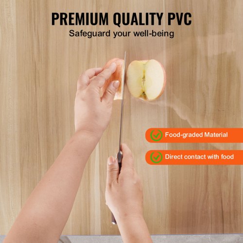VEVOR PVC-pöydänsuojus, 762 x 1524 mm, 1,5 mm, läpinäkyvä - Image 3