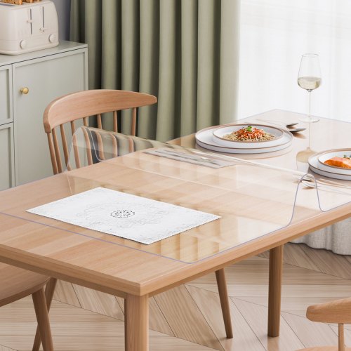 VEVOR PVC-pöydänsuojus, 762 x 1524 mm, 1,5 mm, läpinäkyvä - Image 8