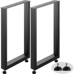 VEVOR mustad metallist lauajalad, 2 tk, terasest, 720 x 600 mm