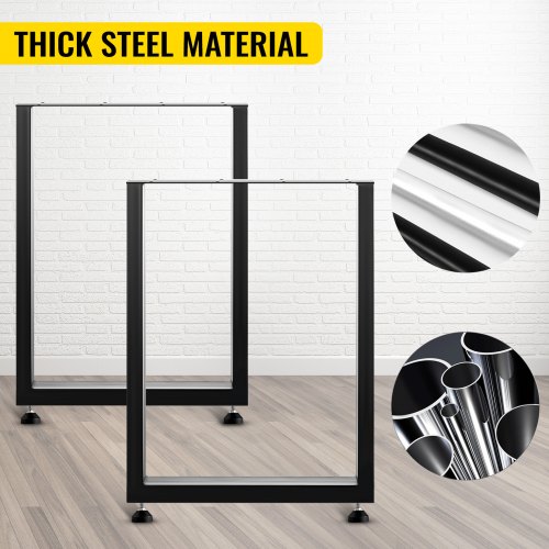 VEVOR mustad metallist lauajalad, 2 tk, terasest, 720 x 600 mm - Image 2
