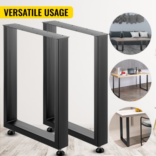 VEVOR mustad metallist lauajalad, 2 tk, terasest, 720 x 600 mm - Image 7