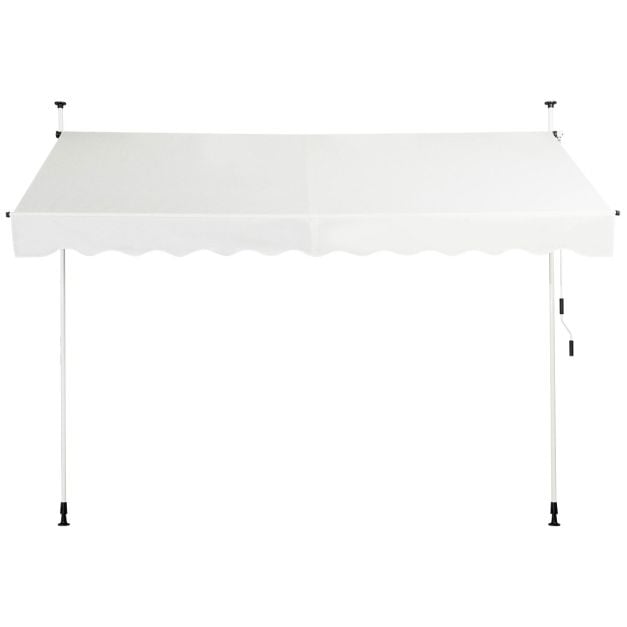300x120cm laajennettava parvekevarjo, beige - Image 4