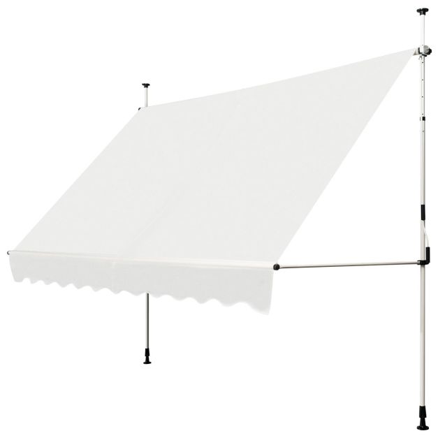 300x120cm laajennettava parvekevarjo, beige - Image 8