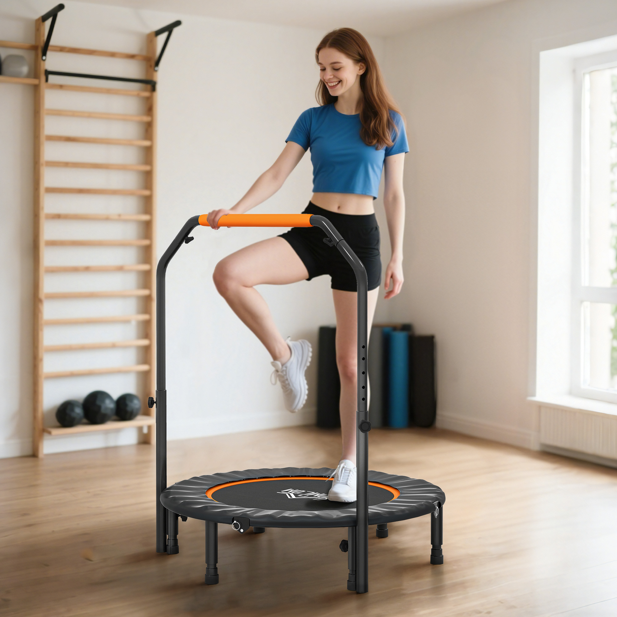 Sulankstomas fitneso batutas su reguliuojama rankena, Ø102 cm, juodas - Image 2