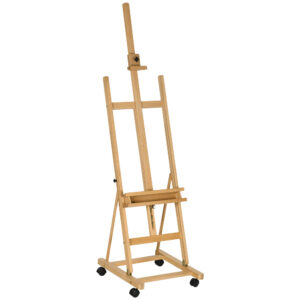 Reguleeritav kunstniku molbert 4 rattal, naturaalne puiduvärv, 178-238 cm