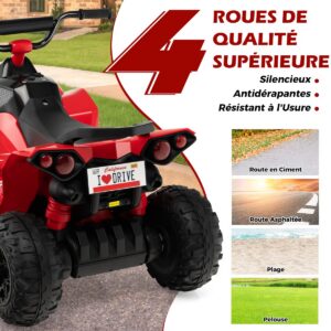 12V Laste Elektriline Quad Punane
