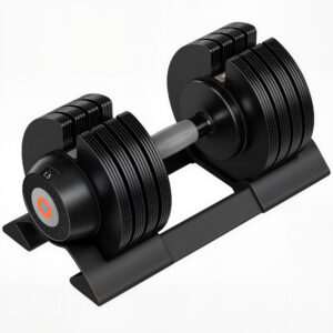 Reguleeritav hantel, 6-20 kg, must, hoiualusega