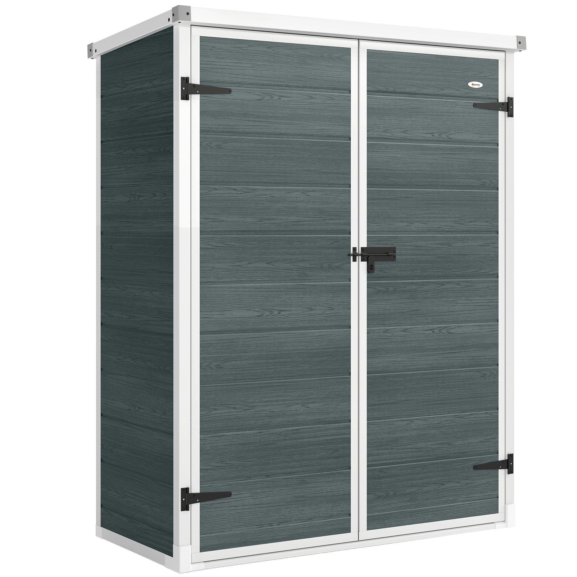 Aiamaja, 134 x 68,5 x 170 cm, hall/valge, plast ja alumiinium