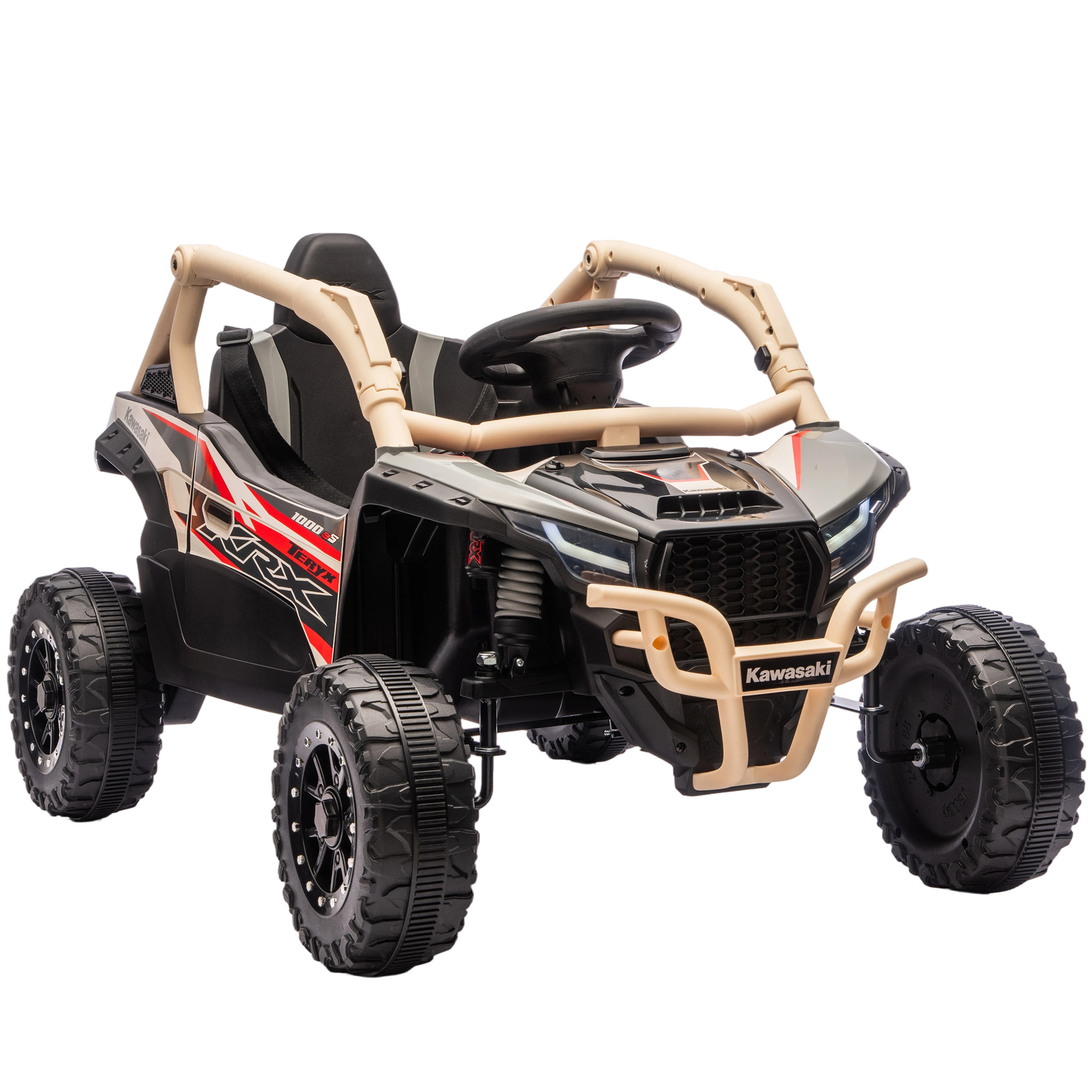 12V elektriline laste UTV KAWASAKI TERYX KRX 1000, kollane, 100 x 64 x 56 cm