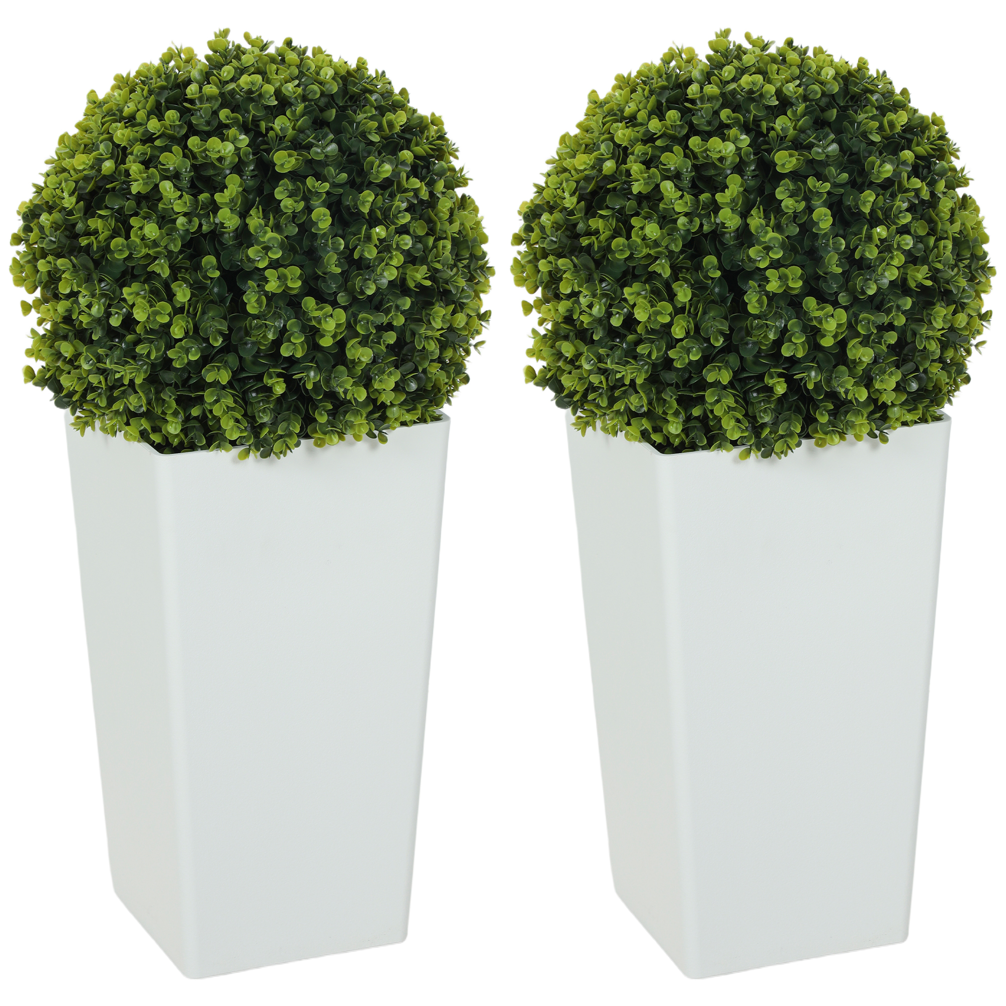 2 vnt dirbtinių eukaliptų kamuolio formos augalų rinkinys, 65 cm, žalias