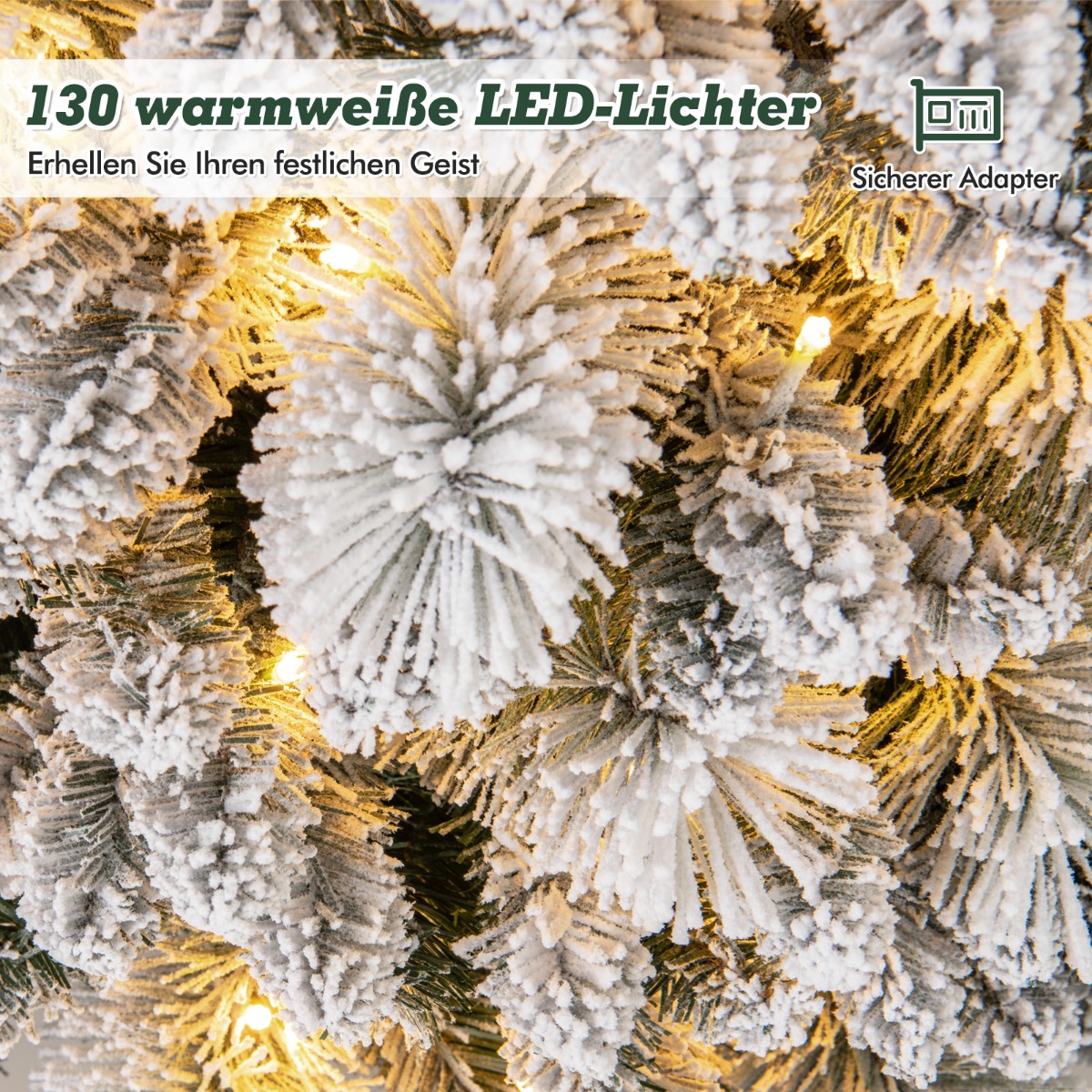 150 cm Roheline LED Kaetud Jõulupuu 378 Oksa ja 130 LEDiga - Image 2