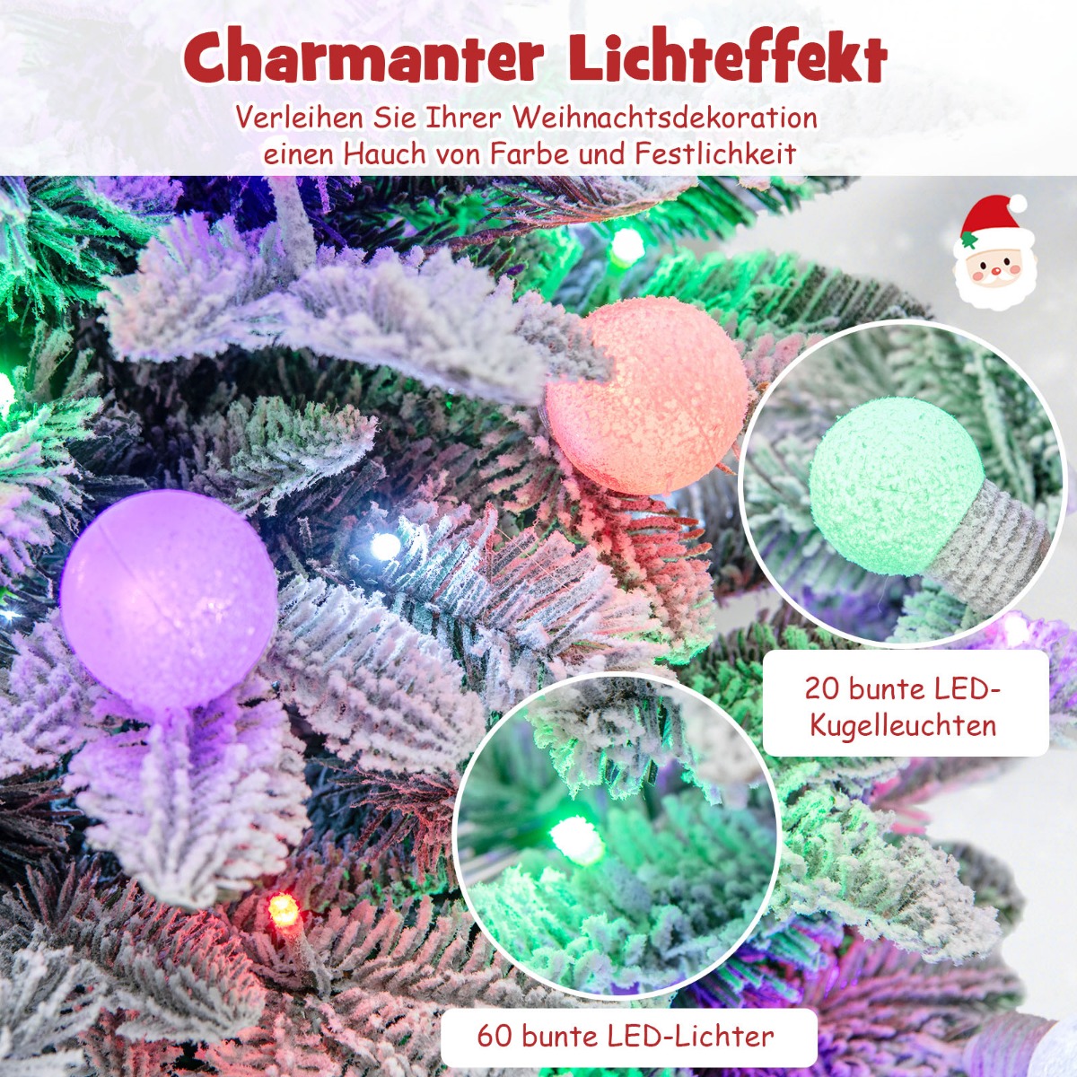 100cm LED-valoilla Koristeltu Tekokuusi Lumipotissa