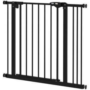 Lemmikloomade turvavärav, must, 74-87 cm