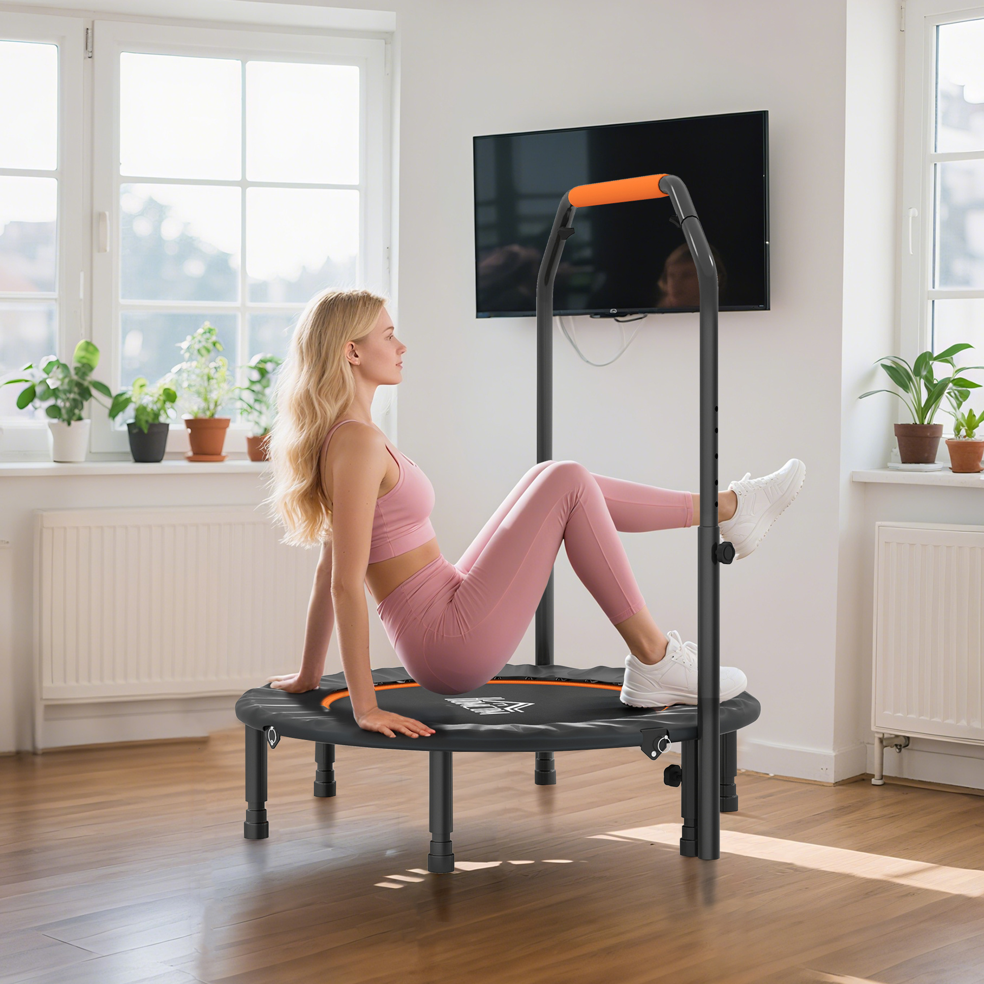 Sulankstomas fitneso batutas su reguliuojama rankena, Ø102 cm, juodas - Image 9