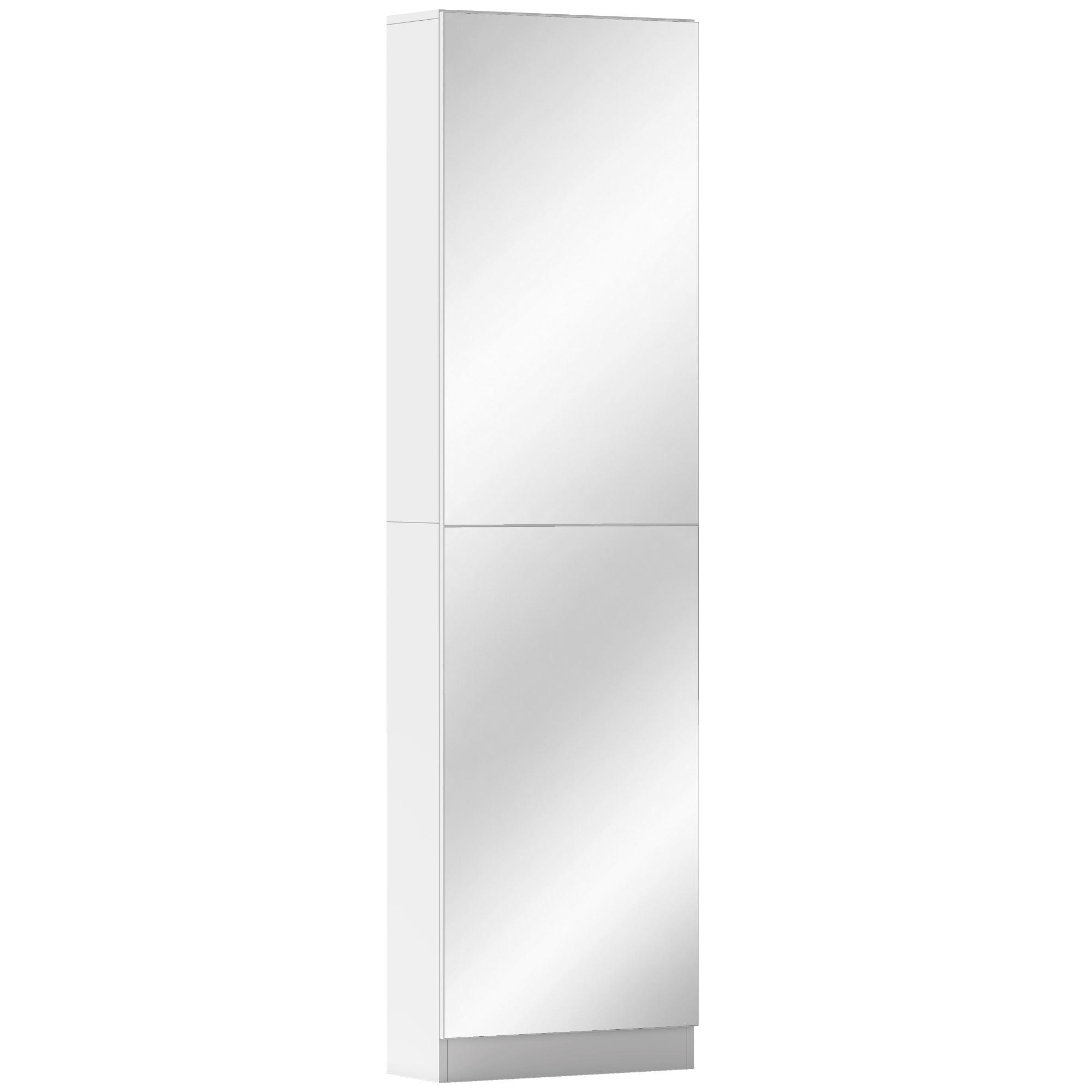 Peegliga kingakapp, 5 tasandit, valge, 50 x 20 x 180 cm