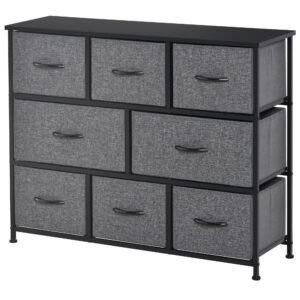 Kummut 8 riidest sahtliga, tumehall, 100 x 30 x 78,5 cm