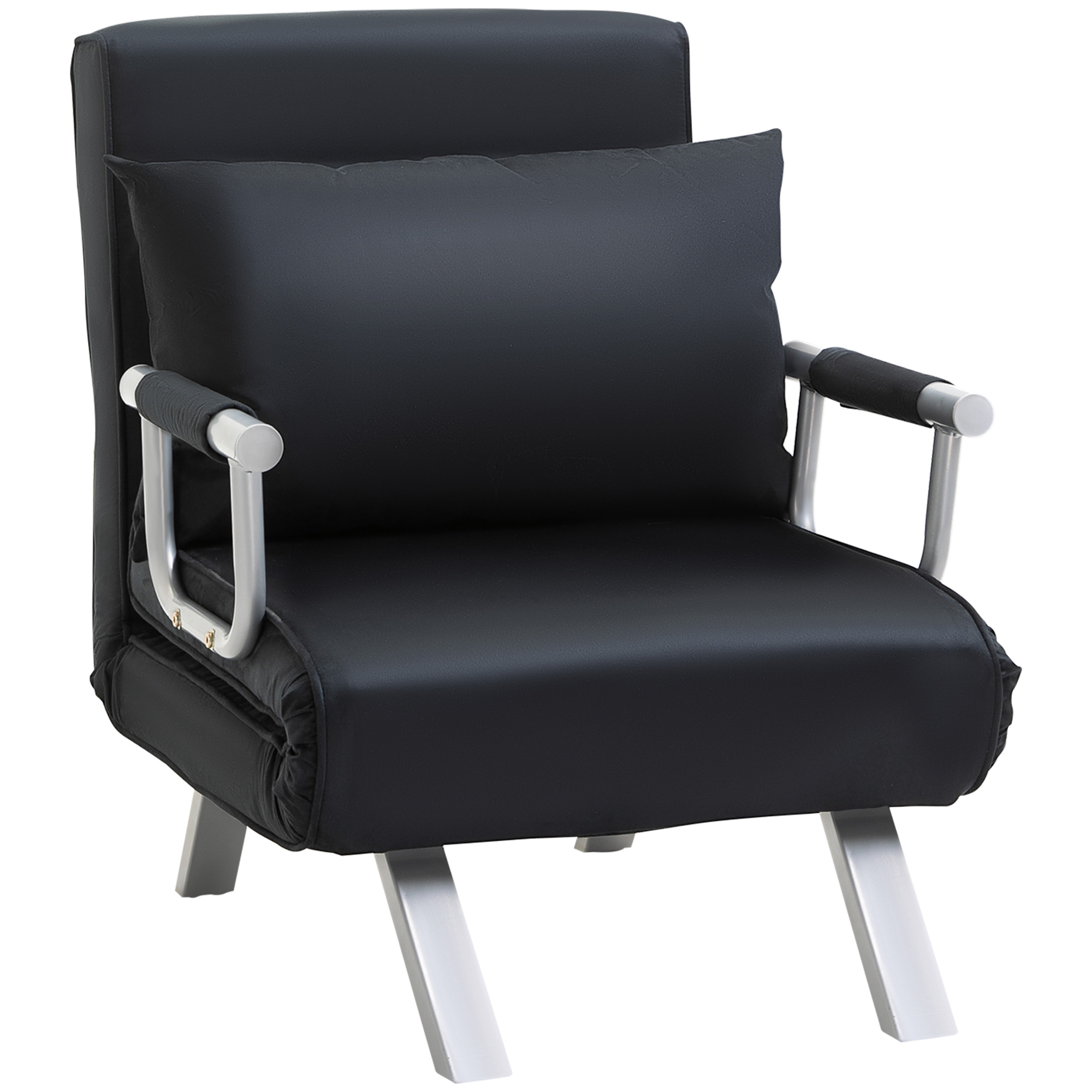 Must 3-in-1 tugitool-voodi, 65 × 69 × 80 cm