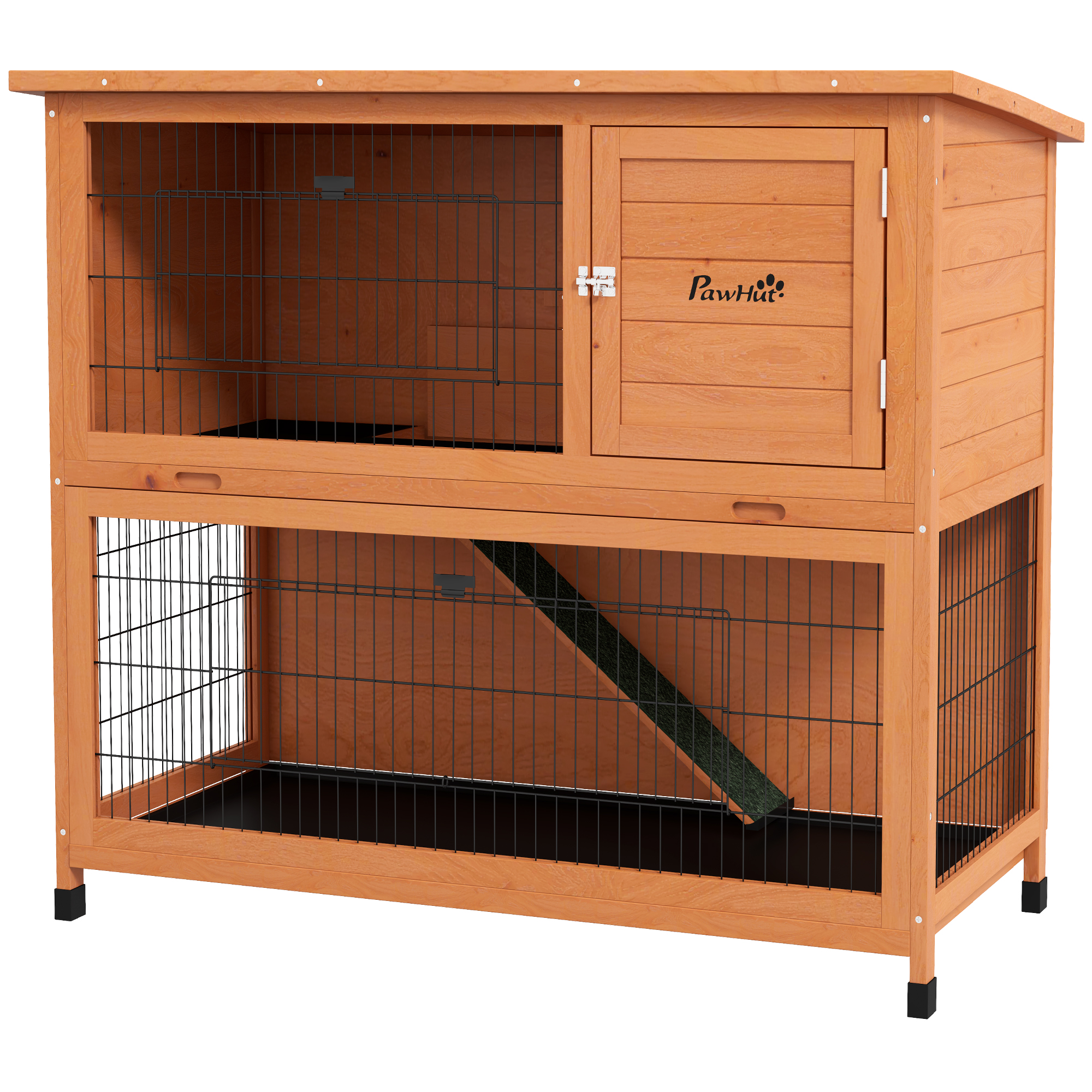 Väikeloomade puur, oranž, 123 x 63 x 112 cm, 2 eemaldatavat alust