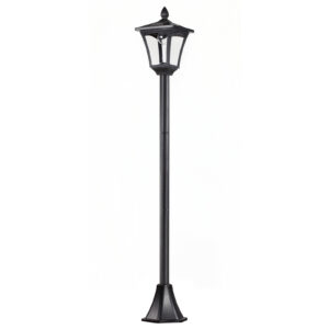 Päikeseenergial aiavalgusti, must, roostevaba teras, 160 cm