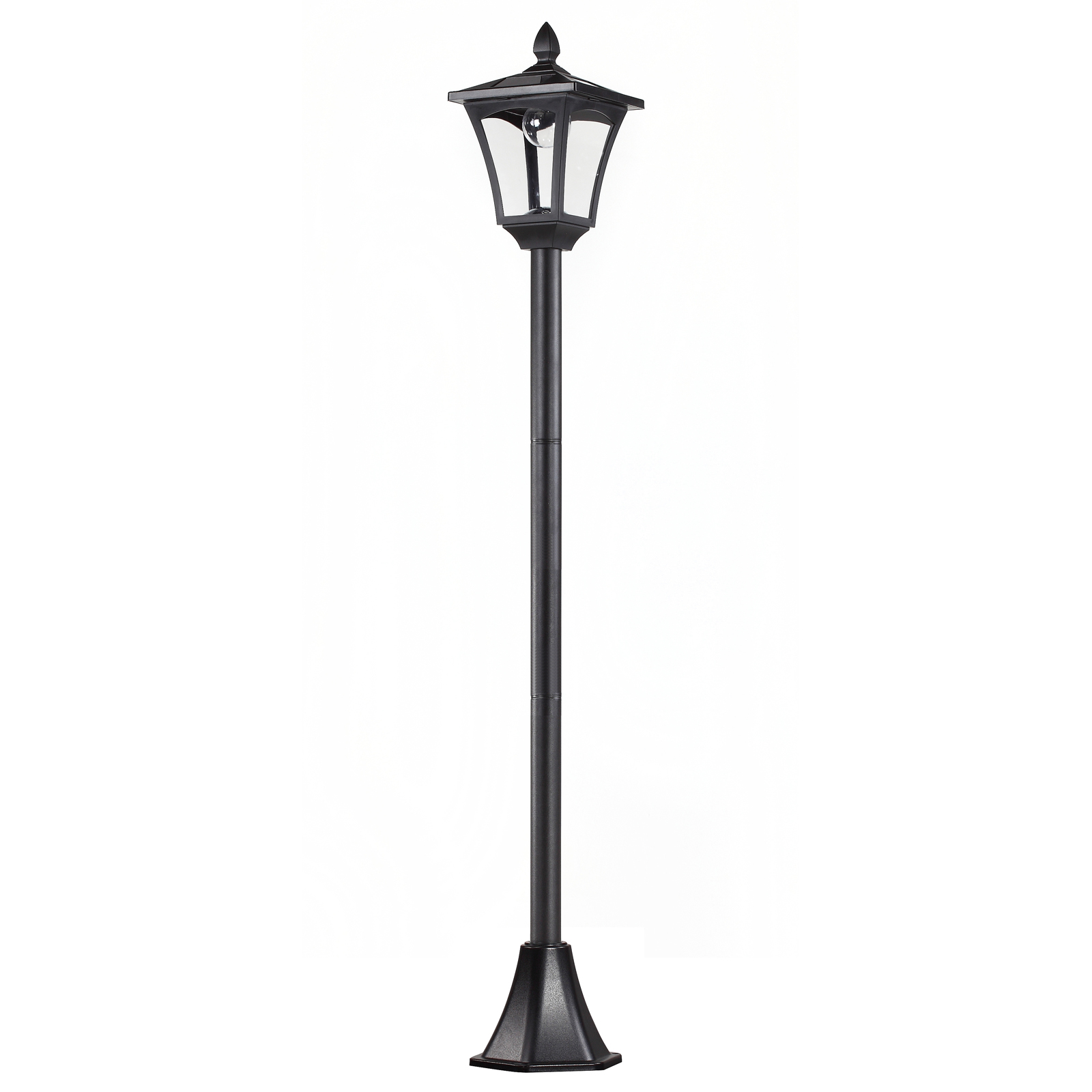 Saules dārza laterna, melna, nerūsējošais tērauds, 160 cm