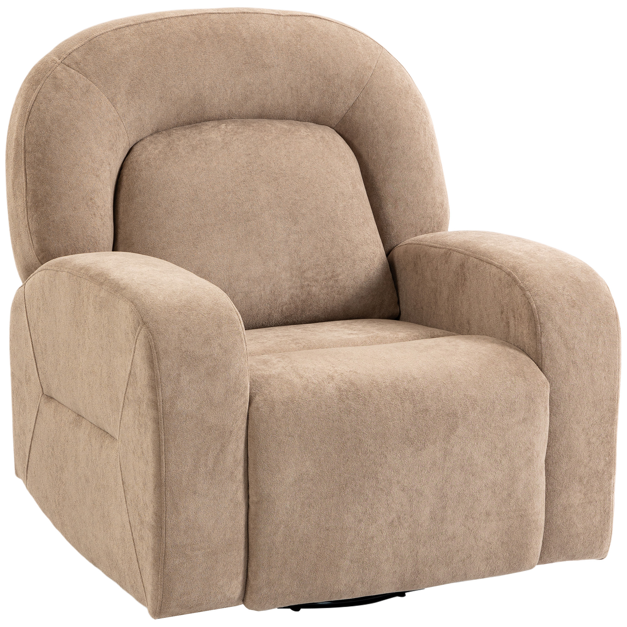 Lõõgastustool 360° pööramise ja kiikumisfunktsiooniga, sametine, khaki, 93 x 75 x 100 cm