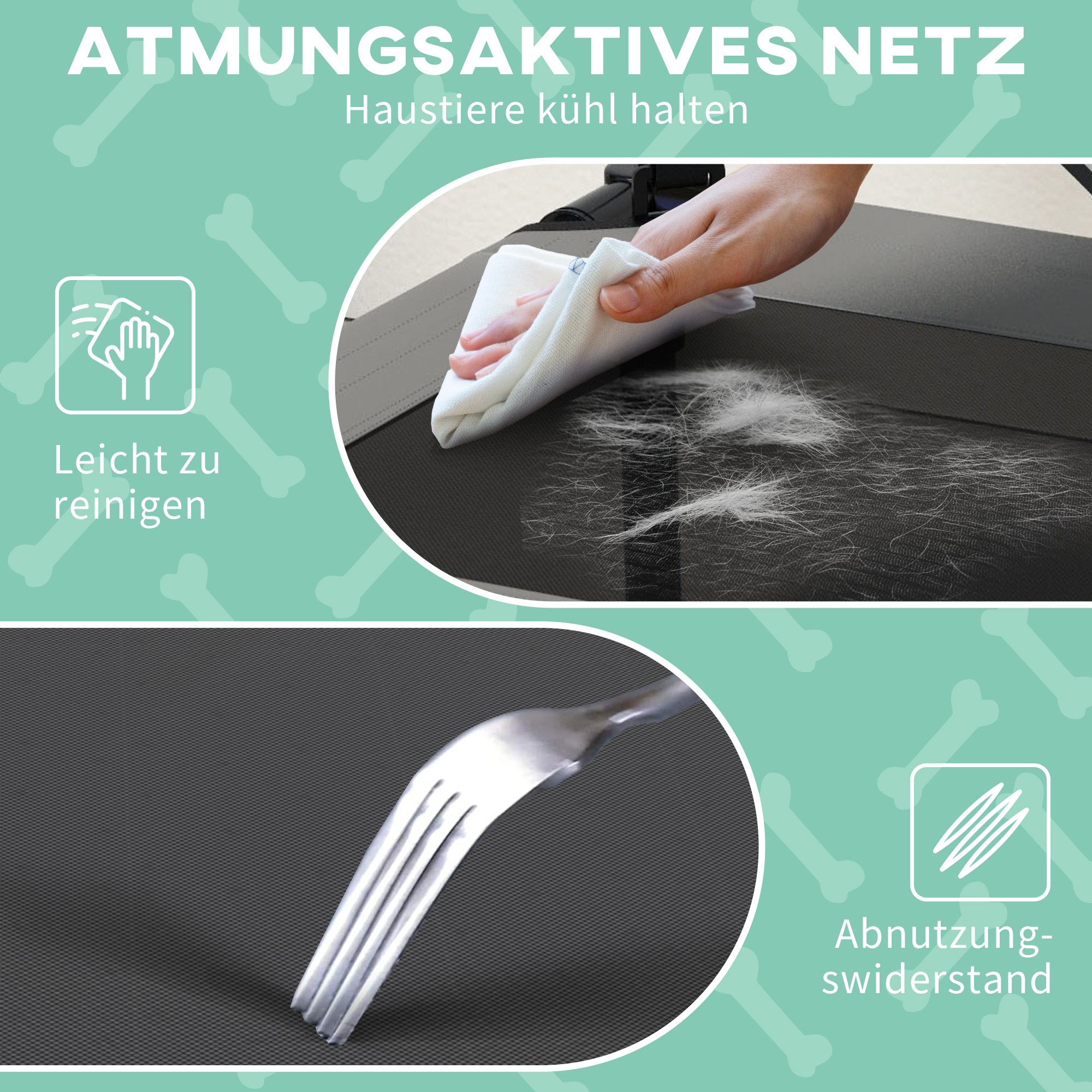 Āra suņu gulta ar jumtu, pārnēsājama, gaiši pelēka, 61 x 46 x 63 cm - Image 6