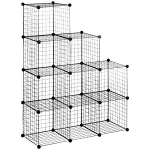 Modulaarne kuubikriiul, kingariiul, 6 kuubikut, must, 105 x 35 x 105 cm