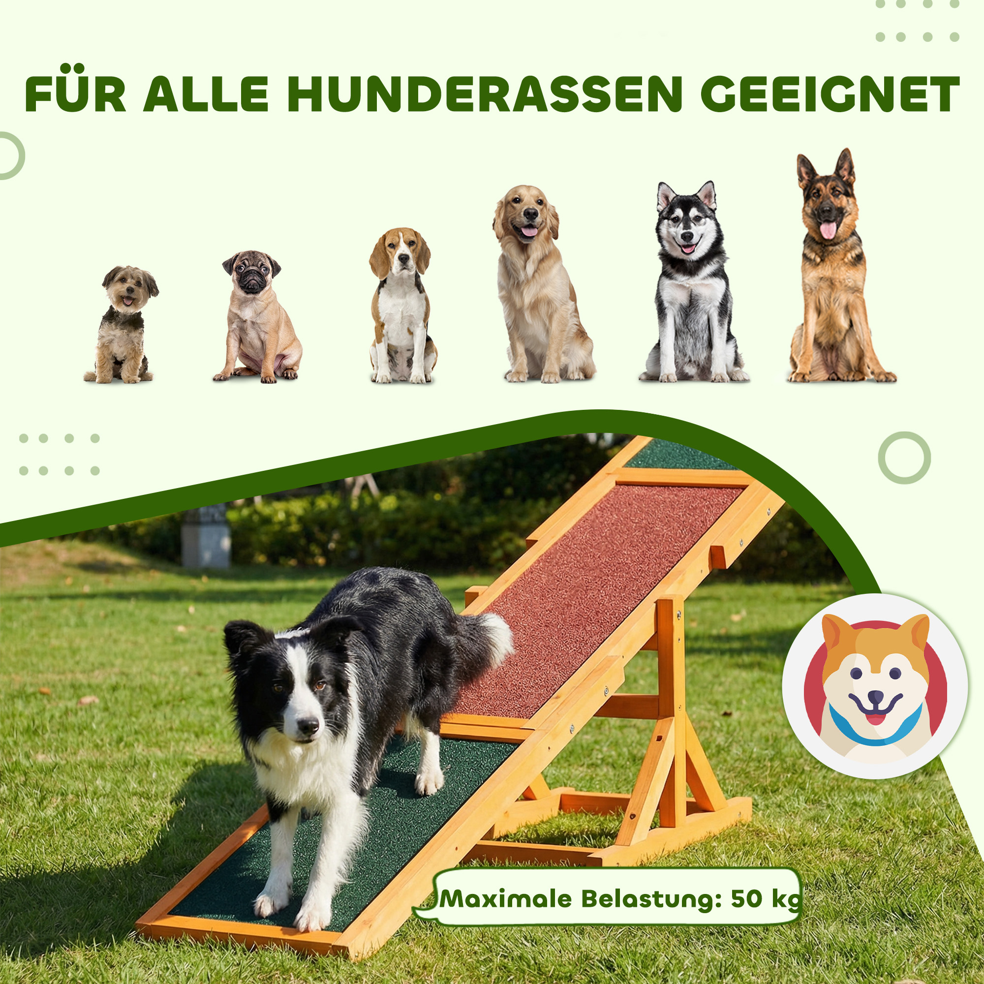 Šunų agility supynė, neslystantis paviršius, iki 30 kg, 180 x 30 x 30 cm - Image 8