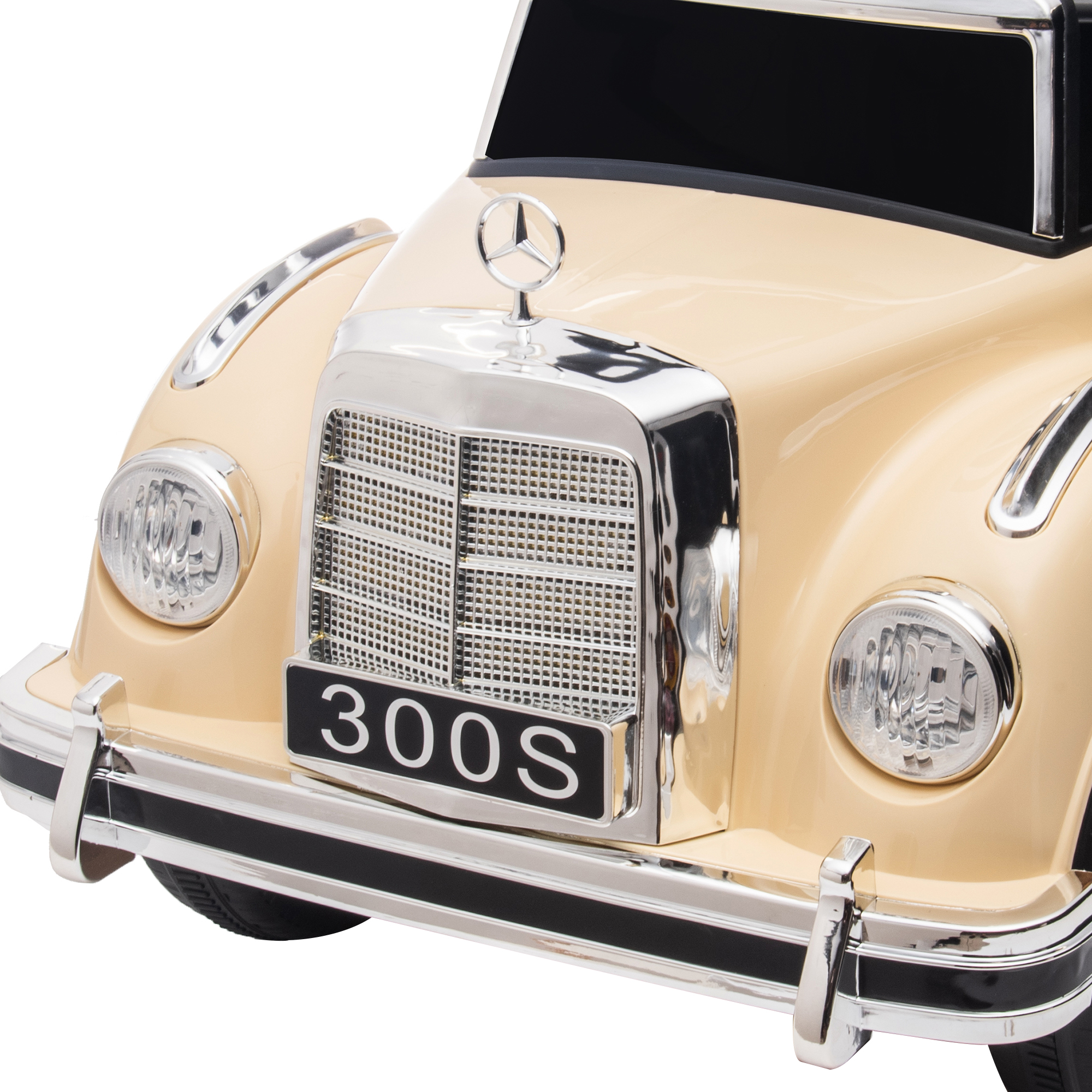 Vaikiškas stumiamas automobilis Mercedes-Benz 300S, smėlio spalvos, 77,5 x 41,5 x 45 cm - Image 9