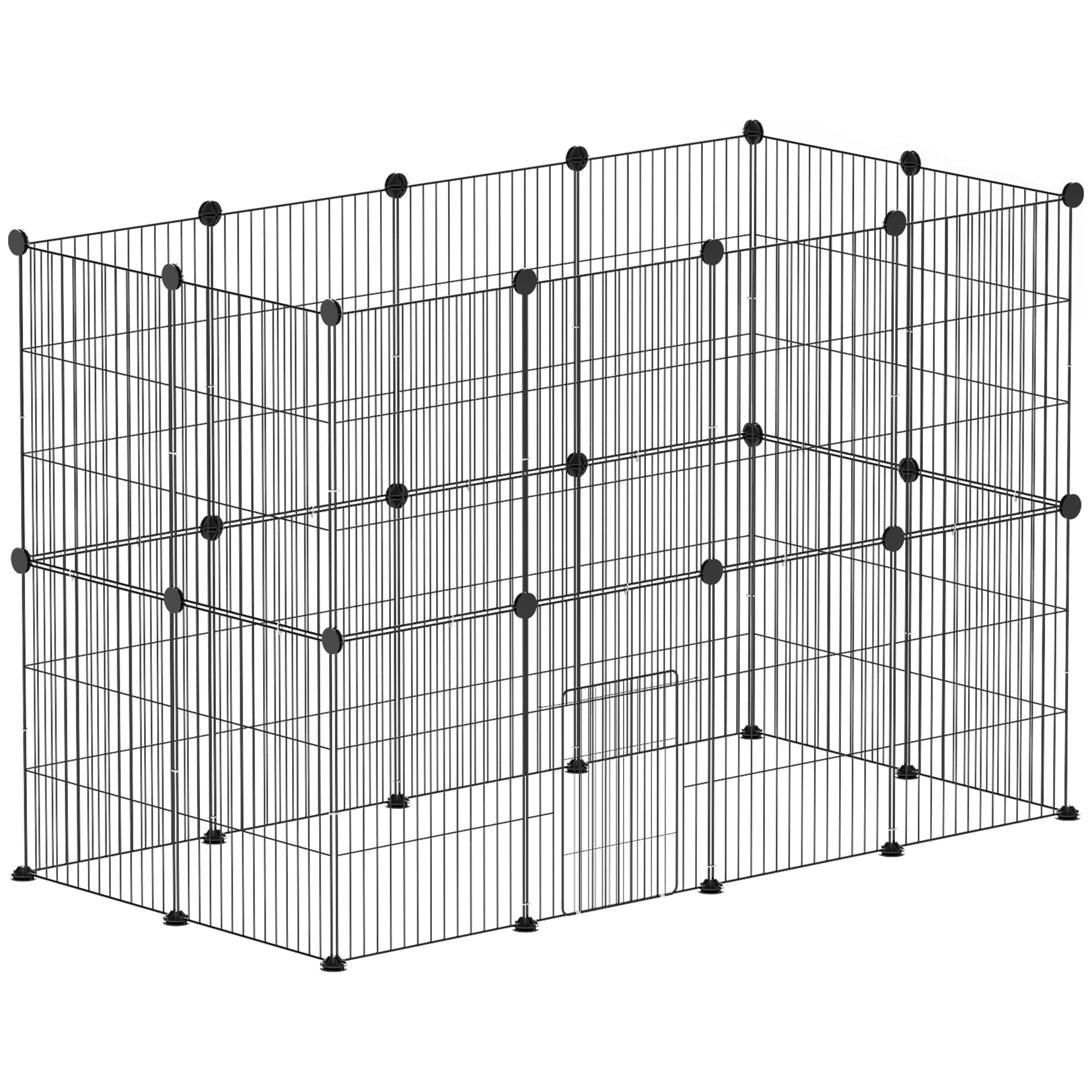 Pieneläinkehä, ulkohäkki, modulaarinen rakenne, 0,72 m², teräs, musta