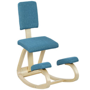 Kneeling chair, tumesinine, kasepuit, 84 x 51 x 93 cm