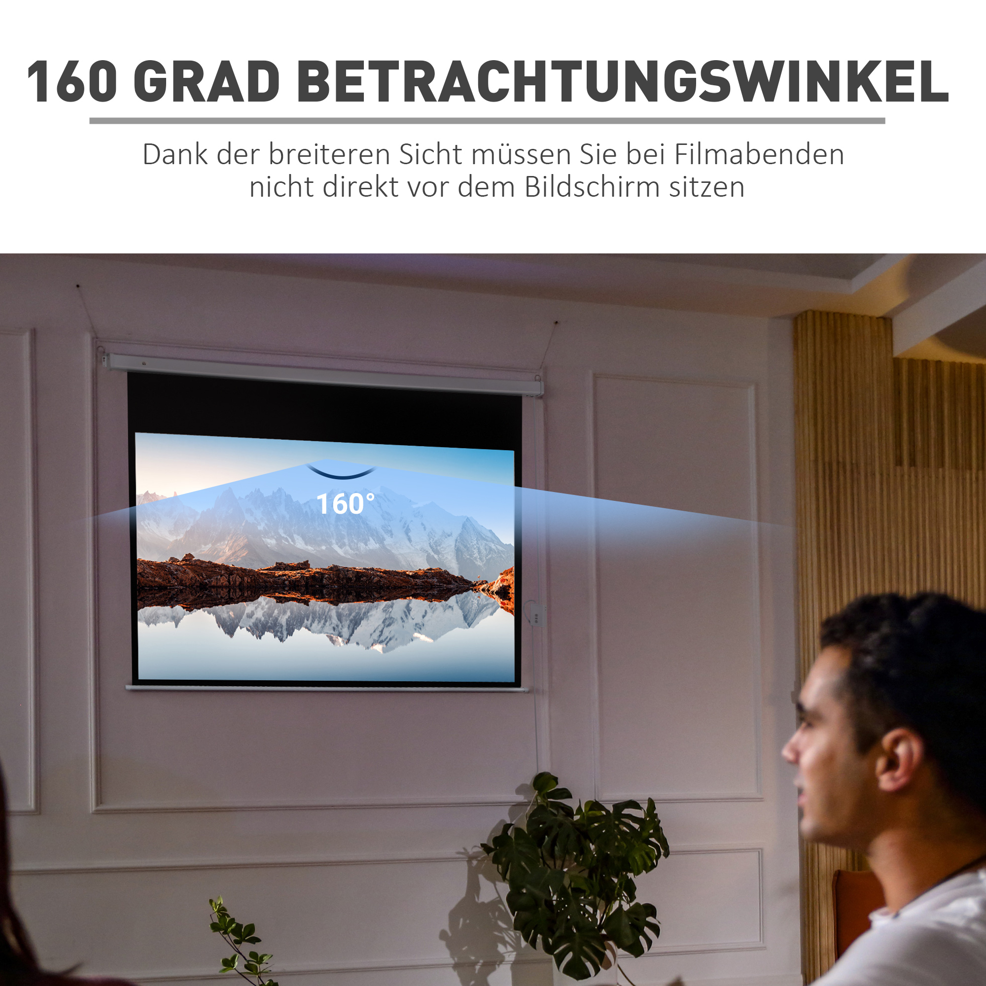 Sähköinen projektorinäyttö, 100 tuumaa, 16:9, valkoinen - Image 5